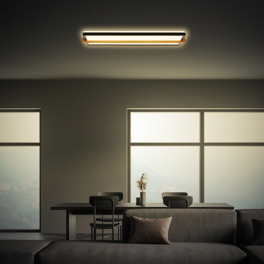 Briloner 3846015 - Lampa sufitowa LED REMSA LED/22W/230V 3000K 60,5x20 cm czarna