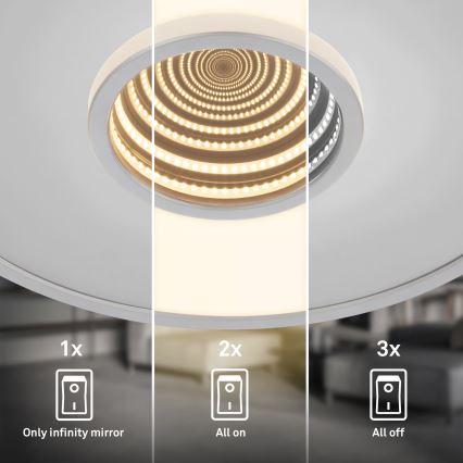 Briloner 3847014 - Lampa sufitowa LED TORO LED/18W/230V Ø 42 cm matowy chrom