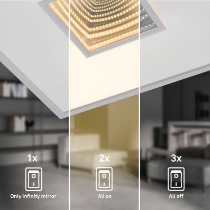 Briloner 3848014 - Lampa sufitowa LED TORO LED/18W/230V 42x42 cm matowy chrom