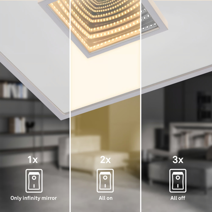 Briloner 3848014 - Lampa sufitowa LED TORO LED/18W/230V 42x42 cm matowy chrom