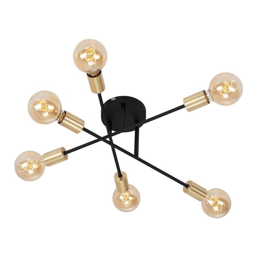 Briloner 3868-065 - LED Żyrandol natynkowy BLACK STEEL 6xE27/60W/230V