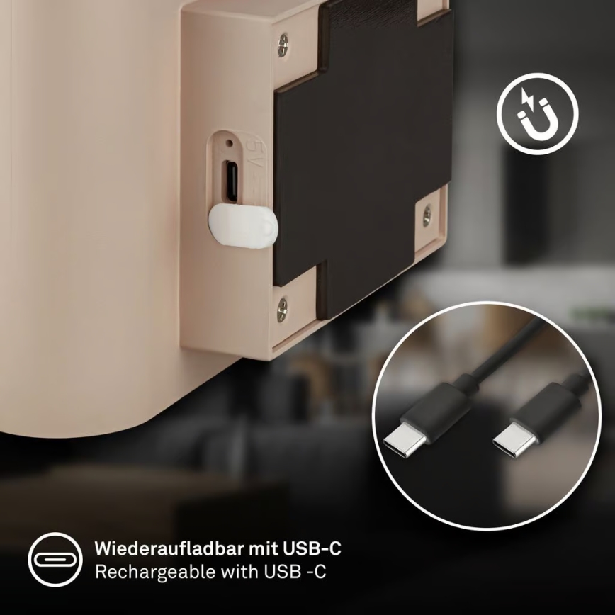 Briloner 3878011 - Kinkiet LED ładowalny z czujnikiem ruchu i zmierzchu CHAT LED/3W/5V 2000 mAh beżowy