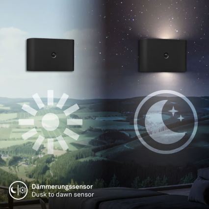 Briloner 3878015 - Ładowalny kinkiet LED z czujnikiem ruchu i zmierzchu CHAT, LED/3W/5V, 2000 mAh, czarny