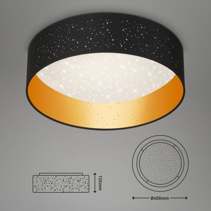 Briloner 3882-015 - LED Plafon MAILA STARRY LED/18W/230V czarny/złoty