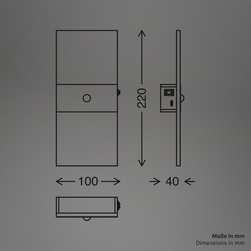 Briloner 3888012 - Ładowalna lampa ścienna z czujnikiem ruchu i zmierzchu AURA LED/2,5W/5V 1800 mAh matowy chrom