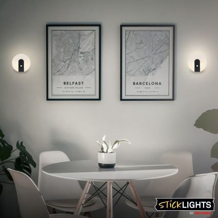 Briloner 3889015 - LED Ładowalna lampa ścienna z czujnikiem ruchu i zmierzchu TARO LED/2,5W/5V 1800 mAh czarna