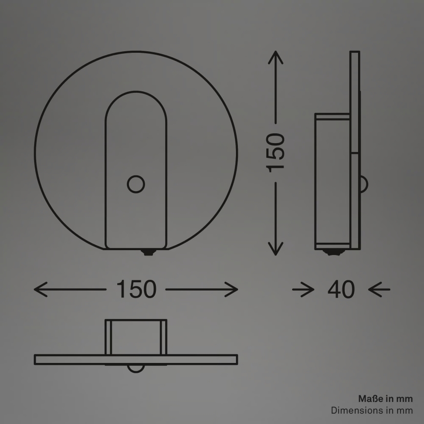 Briloner 3889015 - LED Ładowalna lampa ścienna z czujnikiem ruchu i zmierzchu TARO LED/2,5W/5V 1800 mAh czarna
