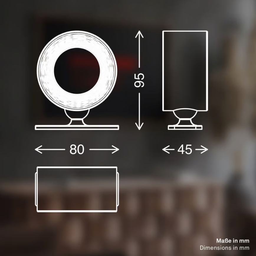 Briloner 3896011 - Ściemnialny ładowalny kinkiet LED TARI LED/1,6W/5V 1500 mAh beżowy