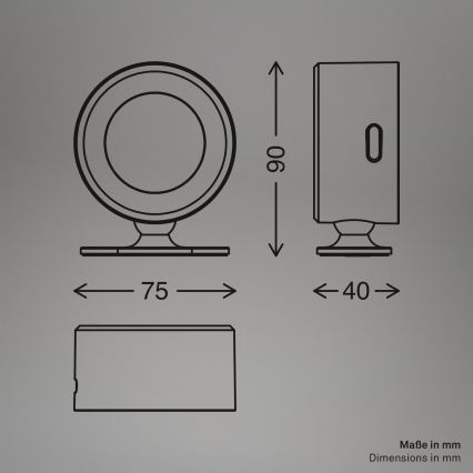 Briloner 3896016 - ściemnialny ładowalny kinkiet LED TARI LED/1,6W/5V 1500 mAh biały