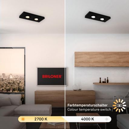 Briloner 3996025 - LED Oświetlenie punktowe CTS 2xLED/4W/230V 2700/4000K czarny