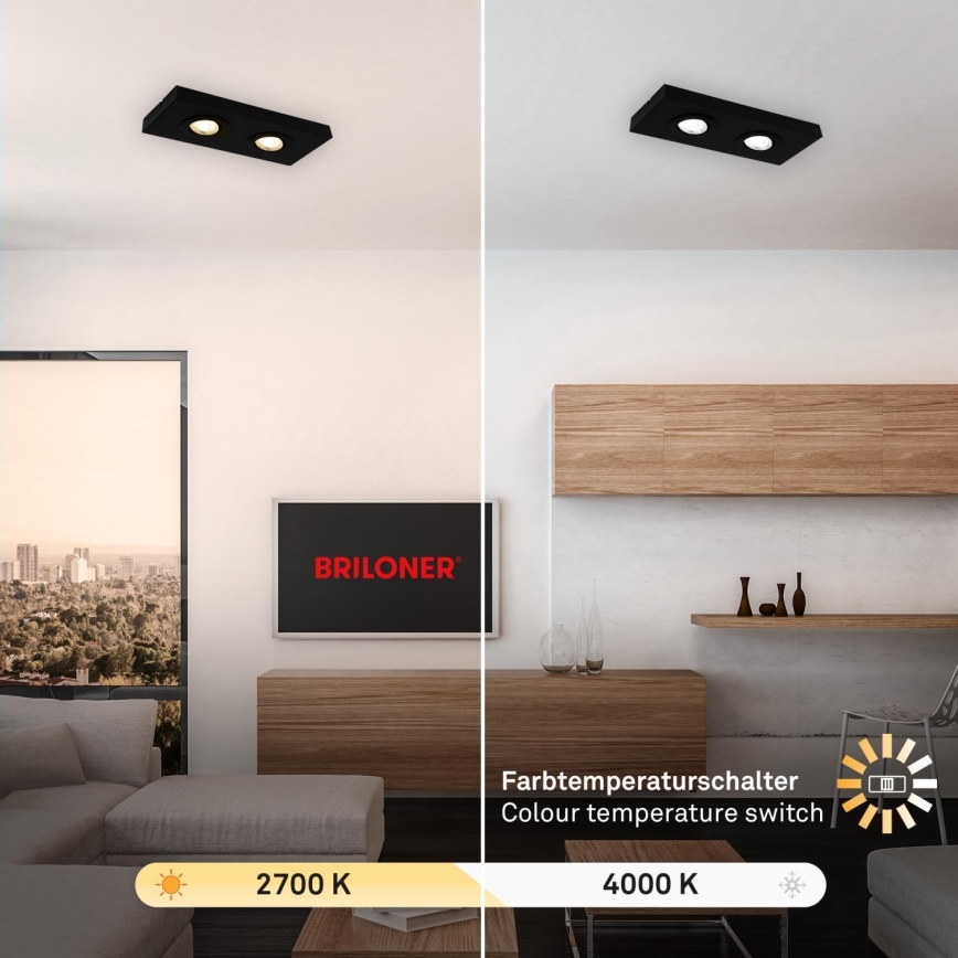 Briloner 3996025 - LED Oświetlenie punktowe CTS 2xLED/4W/230V 2700/4000K czarny
