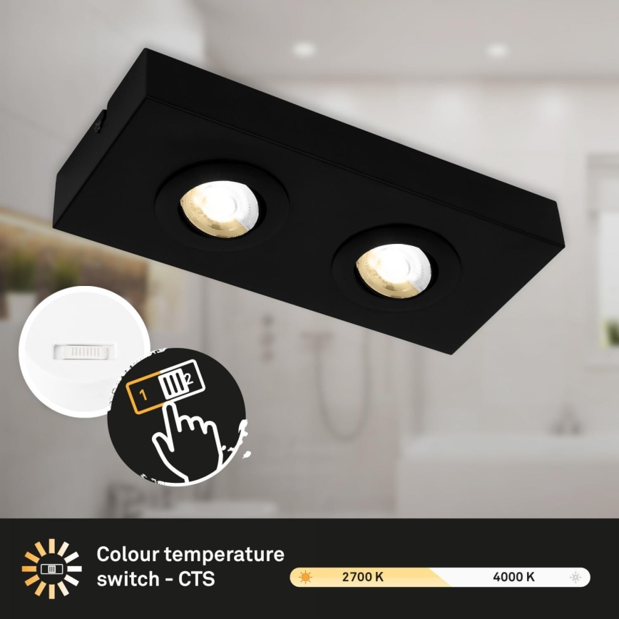 Briloner 3996025 - LED Oświetlenie punktowe CTS 2xLED/4W/230V 2700/4000K czarny