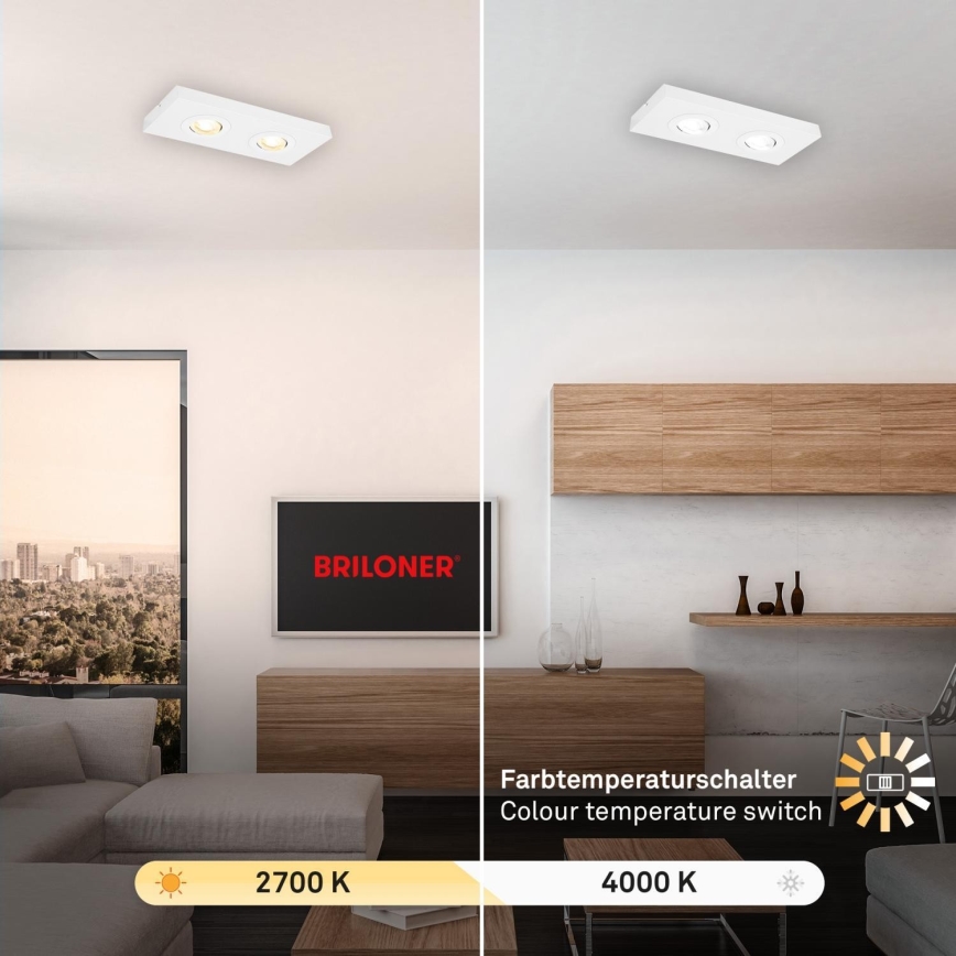 Briloner 3996026 - LED Oświetlenie punktowe CTS 2xLED/4W/230V 2700/4000K biały