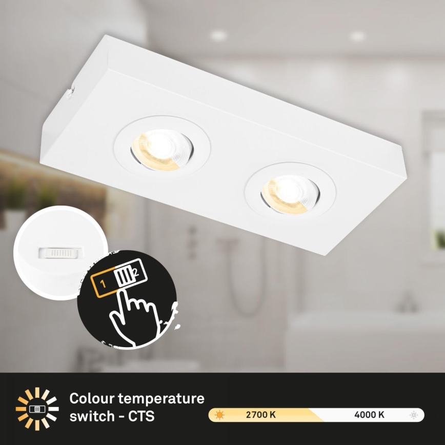 Briloner 3996026 - LED Oświetlenie punktowe CTS 2xLED/4W/230V 2700/4000K biały