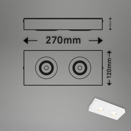 Briloner 3996026 - LED Oświetlenie punktowe CTS 2xLED/4W/230V 2700/4000K biały