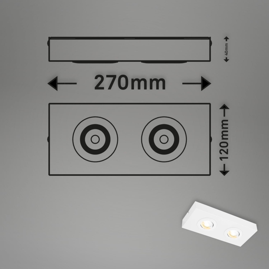 Briloner 3996026 - LED Oświetlenie punktowe CTS 2xLED/4W/230V 2700/4000K biały