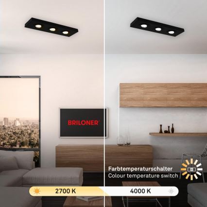 Briloner 3996035 - LED Oświetlenie punktowe CTS 3xLED/4W/230V 2700/4000K czarny