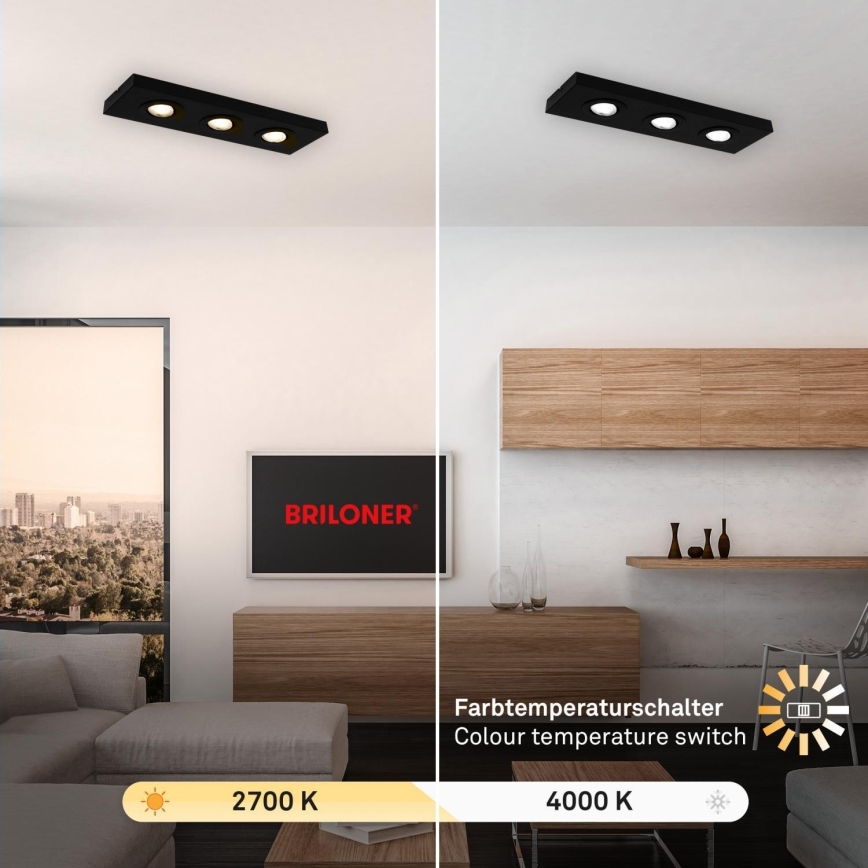 Briloner 3996035 - LED Oświetlenie punktowe CTS 3xLED/4W/230V 2700/4000K czarny