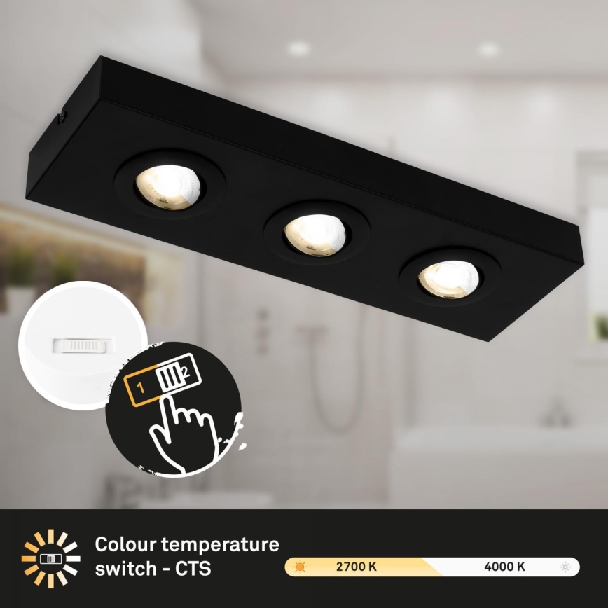 Briloner 3996035 - LED Oświetlenie punktowe CTS 3xLED/4W/230V 2700/4000K czarny