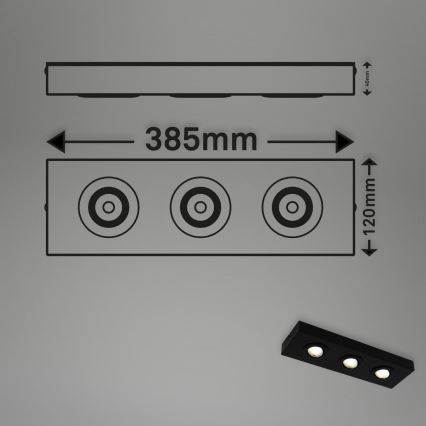 Briloner 3996035 - LED Oświetlenie punktowe CTS 3xLED/4W/230V 2700/4000K czarny