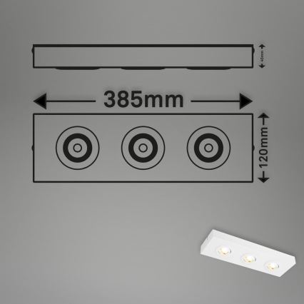 Briloner 3996036 - LED Oświetlenie punktowe CTS 3xLED/4W/230V 2700/4000K biały
