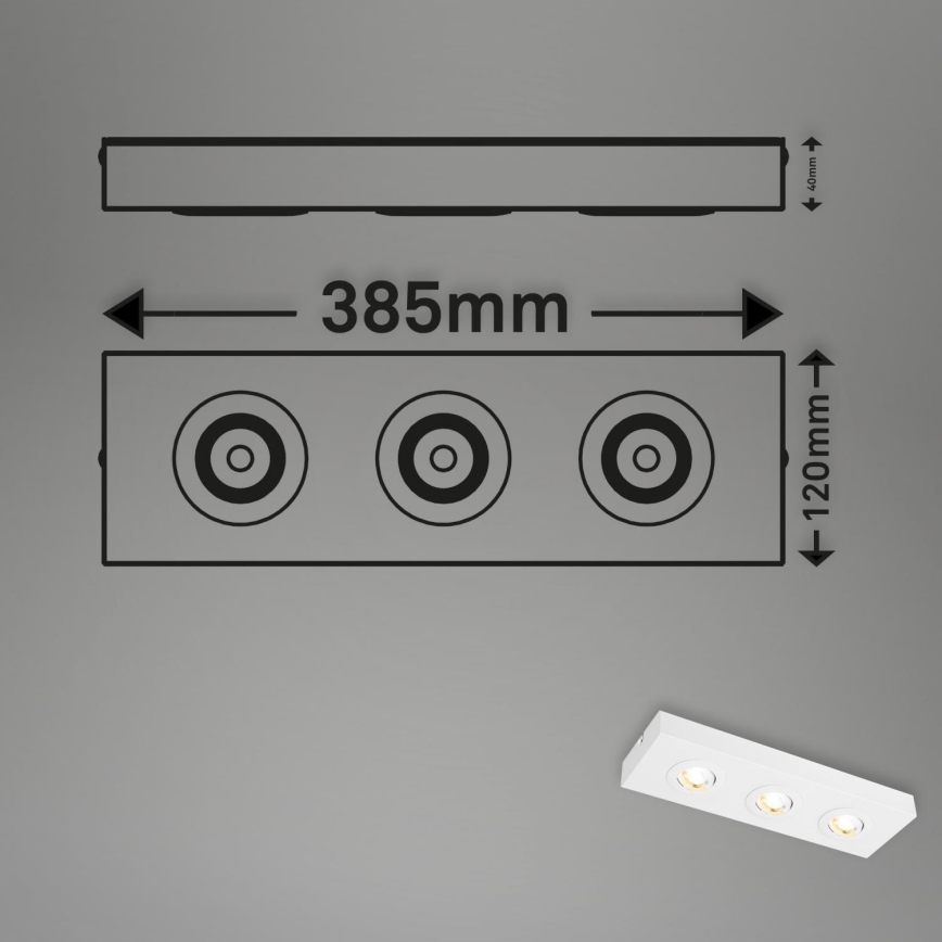 Briloner 3996036 - LED Oświetlenie punktowe CTS 3xLED/4W/230V 2700/4000K biały