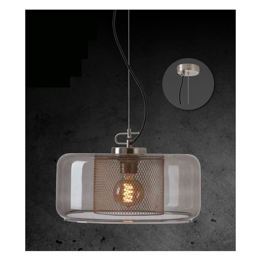 Briloner 4018-014 - Żyrandol na lince SEVENTIES 1xE27/40W/230V przezroczysty