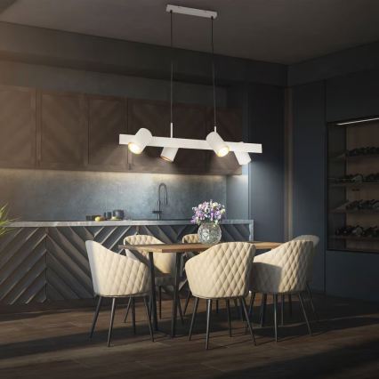 Briloner 4058044 - Lampa wisząca na lince ERA 4xGU10/10W/230V kremowa