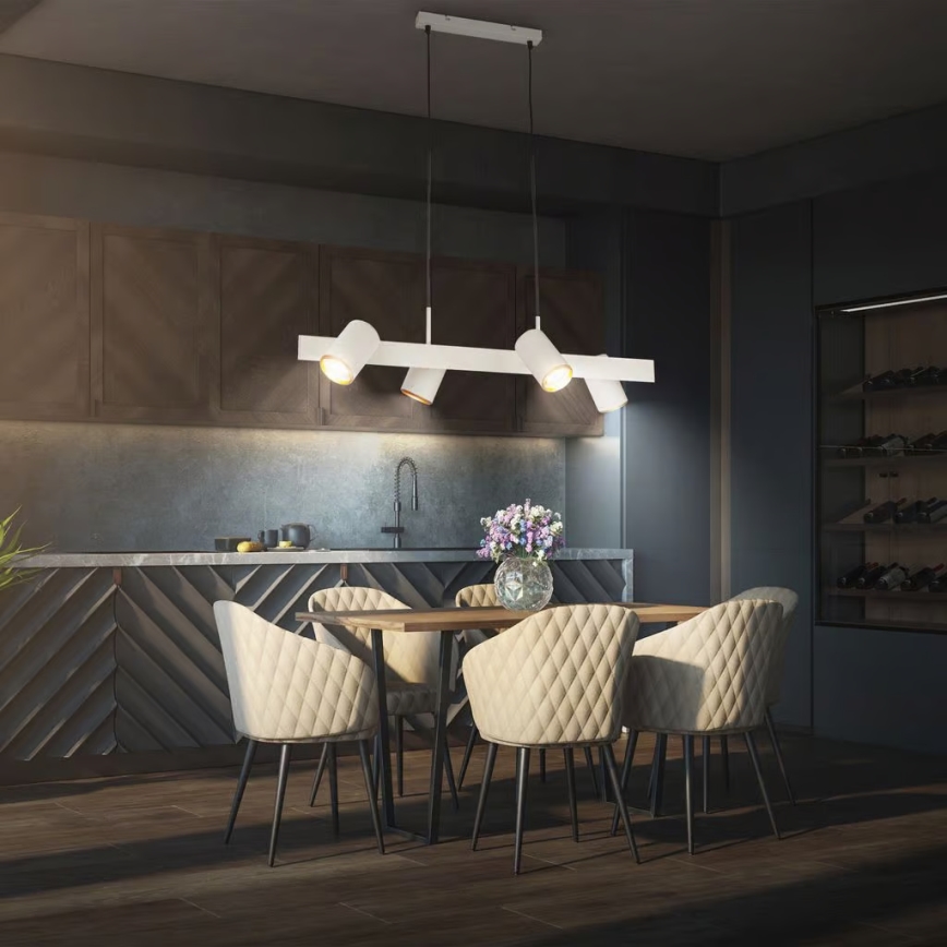 Briloner 4058044 - Lampa wisząca na lince ERA 4xGU10/10W/230V kremowa