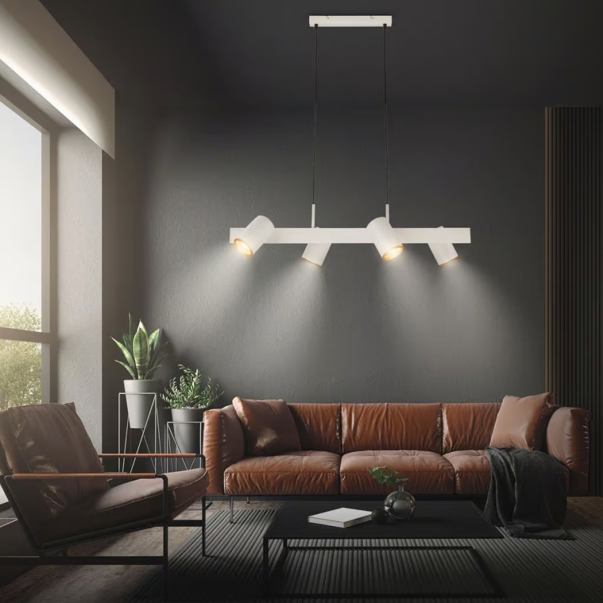 Briloner 4058044 - Lampa wisząca na lince ERA 4xGU10/10W/230V kremowa