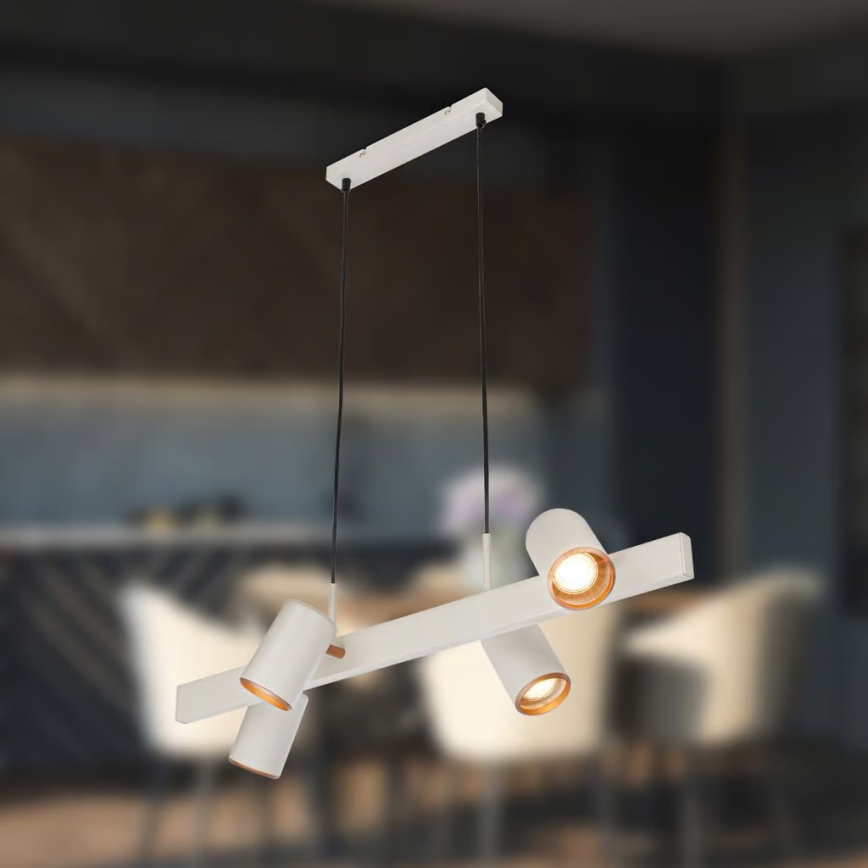 Briloner 4058044 - Lampa wisząca na lince ERA 4xGU10/10W/230V kremowa