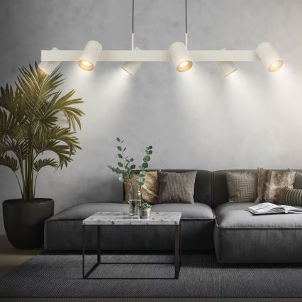 Briloner 4058064 - Żyrandol na linkach ERA 6xGU10/10W/230V kremowy