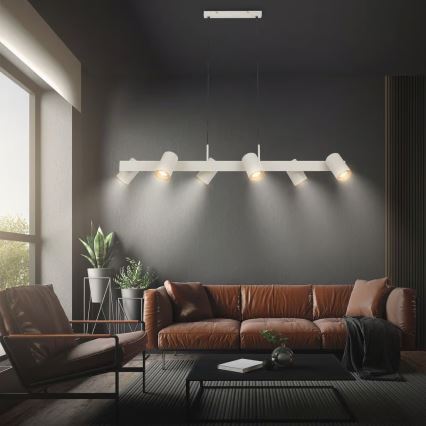 Briloner 4058064 - Żyrandol na linkach ERA 6xGU10/10W/230V kremowy