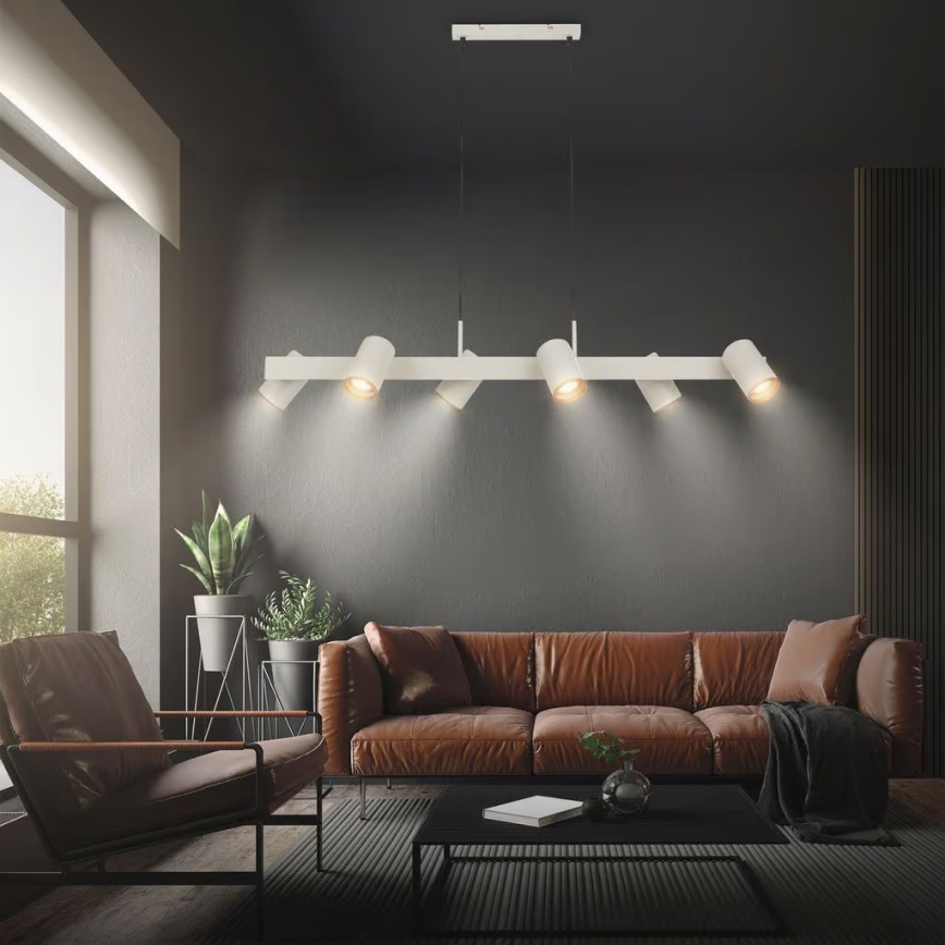 Briloner 4058064 - Żyrandol na linkach ERA 6xGU10/10W/230V kremowy