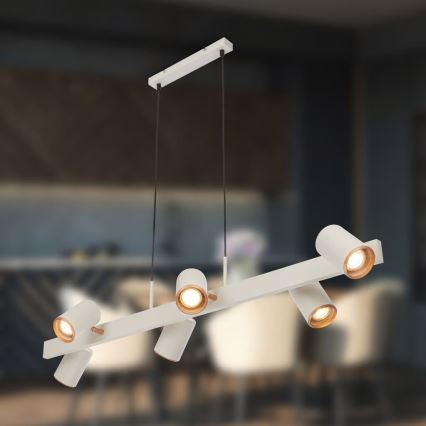 Briloner 4058064 - Żyrandol na linkach ERA 6xGU10/10W/230V kremowy