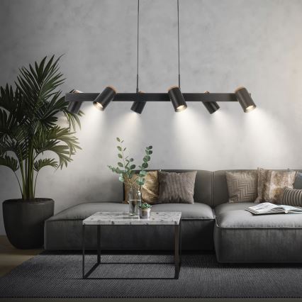 Briloner 4059065 - Lampa wisząca na linkach ERA 6xGU10/10W/230V czarna