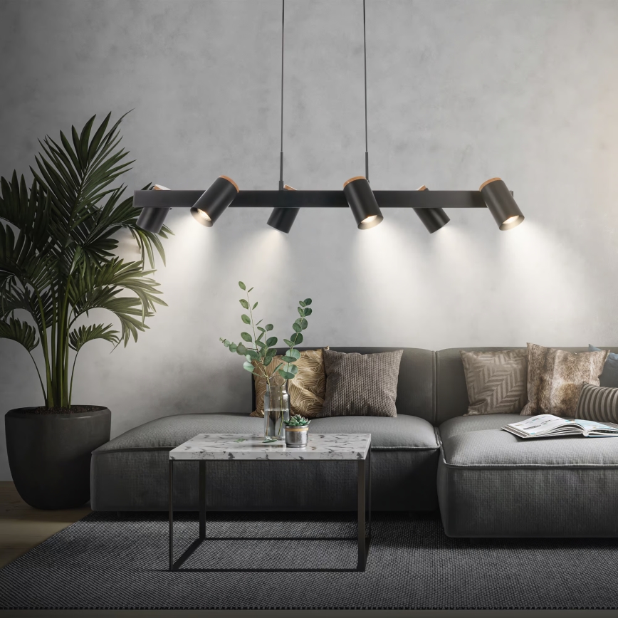 Briloner 4059065 - Lampa wisząca na linkach ERA 6xGU10/10W/230V czarna