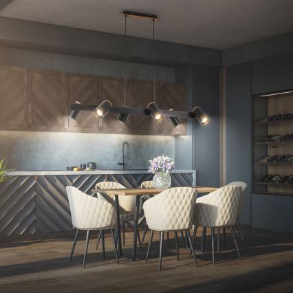 Briloner 4059065 - Lampa wisząca na linkach ERA 6xGU10/10W/230V czarna