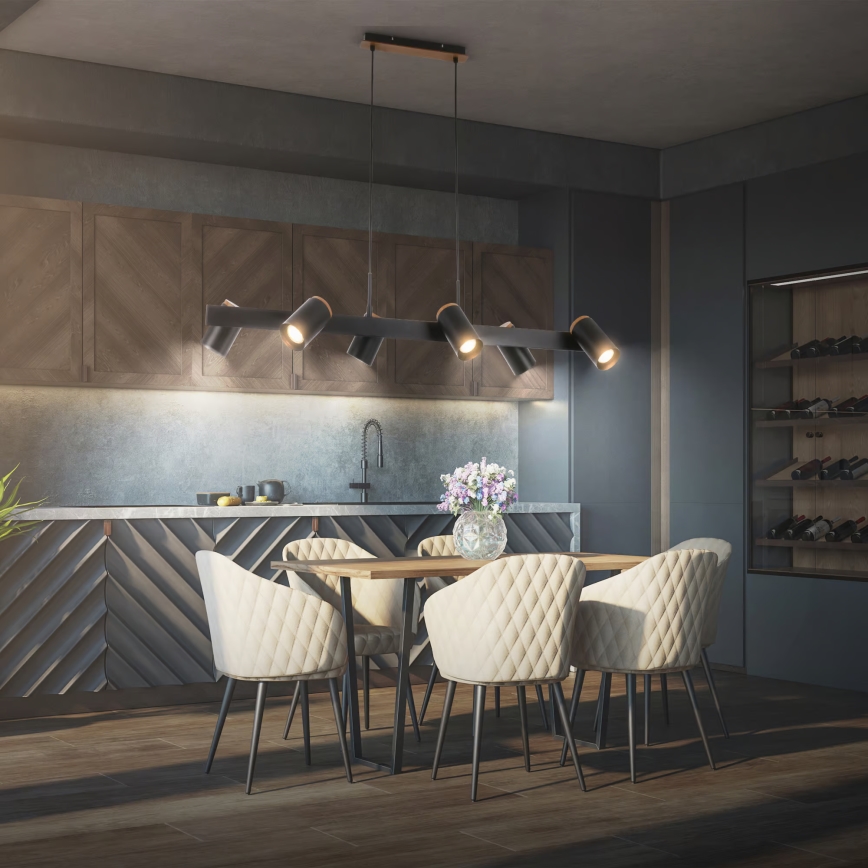 Briloner 4059065 - Lampa wisząca na linkach ERA 6xGU10/10W/230V czarna