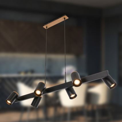 Briloner 4059065 - Lampa wisząca na linkach ERA 6xGU10/10W/230V czarna