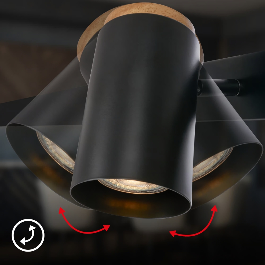 Briloner 4059065 - Lampa wisząca na linkach ERA 6xGU10/10W/230V czarna