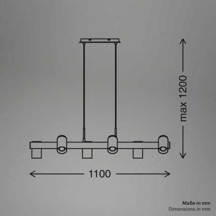 Briloner 4059065 - Lampa wisząca na linkach ERA 6xGU10/10W/230V czarna