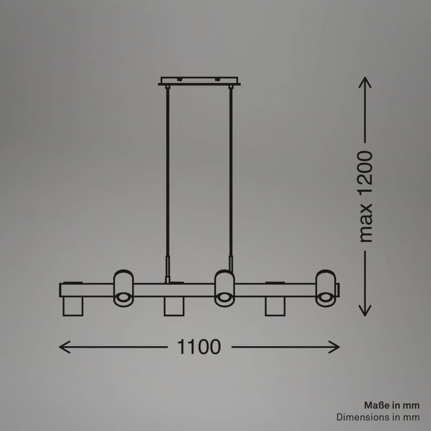 Briloner 4059065 - Lampa wisząca na linkach ERA 6xGU10/10W/230V czarna