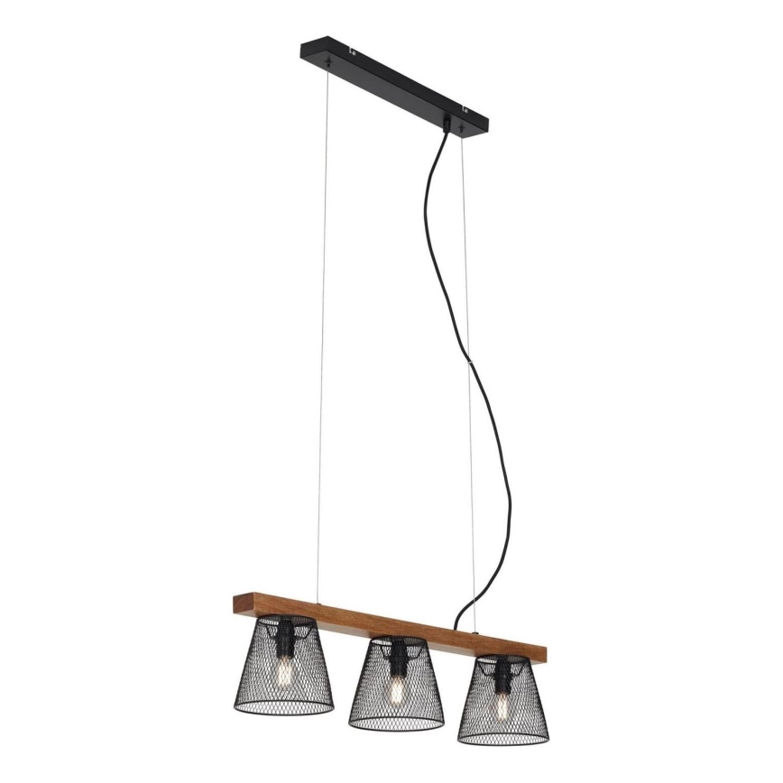 Briloner 4077-035 - Żyrandol na lince WOOD & STYLE 3xE14/25W/230V kauczukowiec