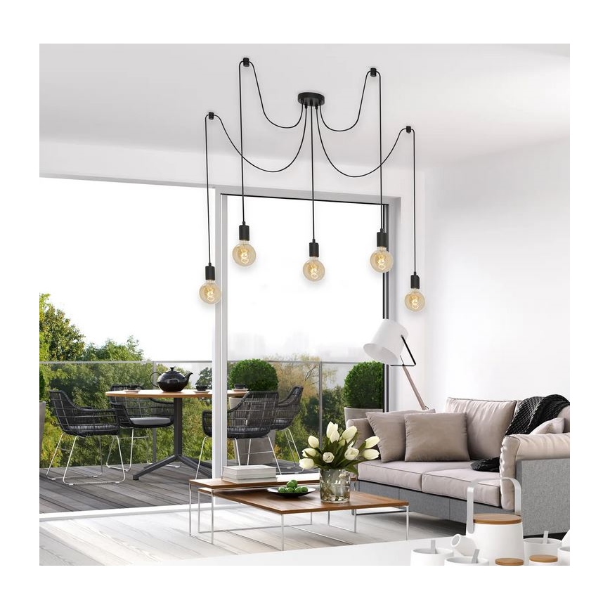 Briloner 4104-055 - Żyrandol na lince 5xE27/60W/230V