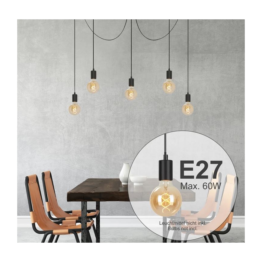 Briloner 4104-055 - Żyrandol na lince 5xE27/60W/230V