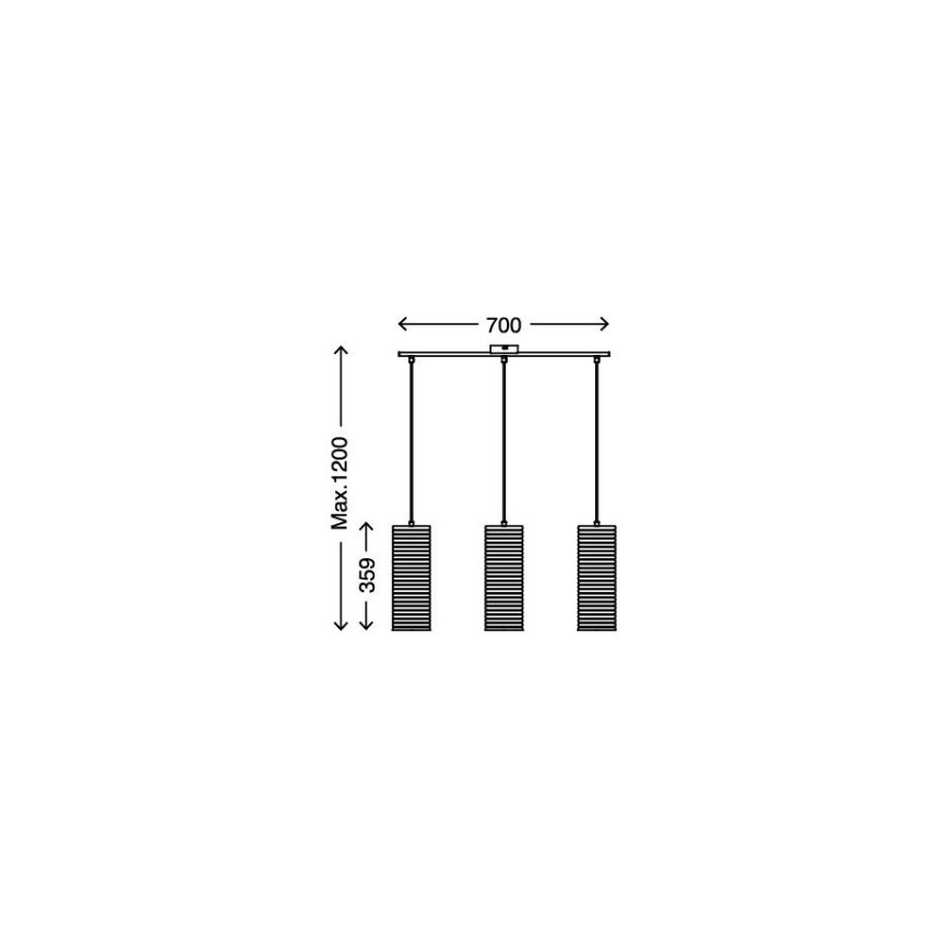 Briloner 4313-038 - Żyrandol na lince 3xE27/60W/230V