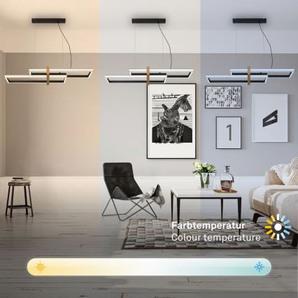 Briloner 4768015 - Ściemnialny żyrandol LED na lince LED/44W/230V 2700-6500K 100 cm + zdalne sterowanie