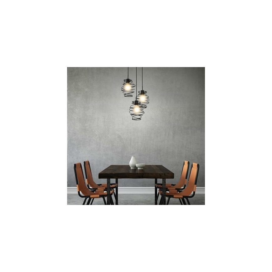 Briloner 4870-035 - Lampa wisząca na linkach 3xE27/60W/230V