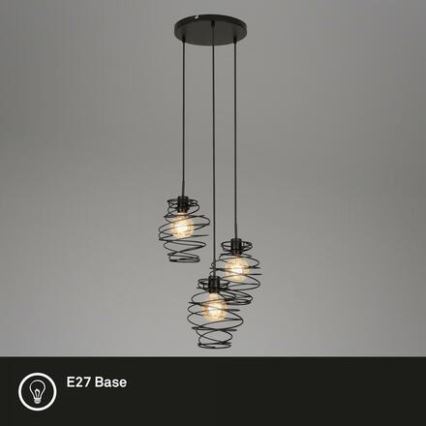 Briloner 4870-035 - Lampa wisząca na linkach 3xE27/60W/230V